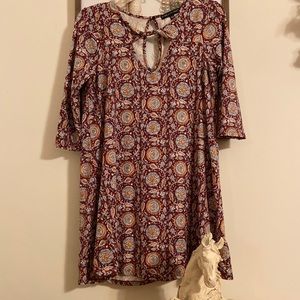 Paisley Print Maroon Dress